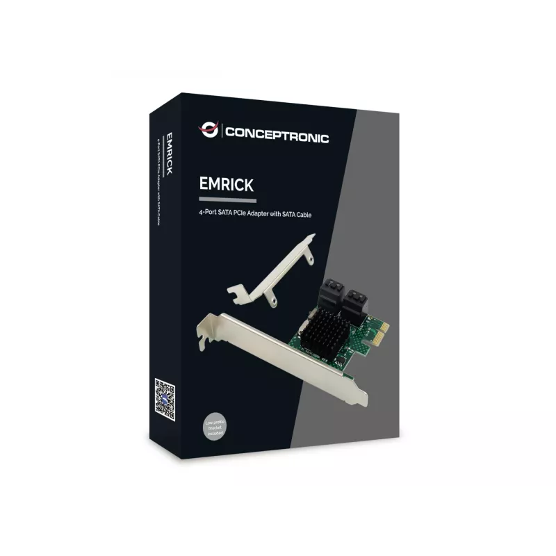Conceptronic EMRICK 4 prievadų SATA PCIe adapteris su SATA laidu