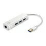 LevelOne USB tinklo adapteris ir USB šakotuvas, Gigabit Ethernet, 1000 Mbit/s, sidabrinis, baltas