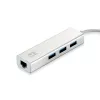 LevelOne USB tinklo adapteris ir USB šakotuvas, Gigabit Ethernet, 1000 Mbit/s, sidabrinis, baltas