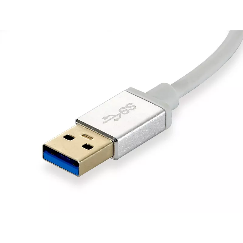 LevelOne USB tinklo adapteris ir USB šakotuvas, Gigabit Ethernet, 1000 Mbit/s, sidabrinis, baltas