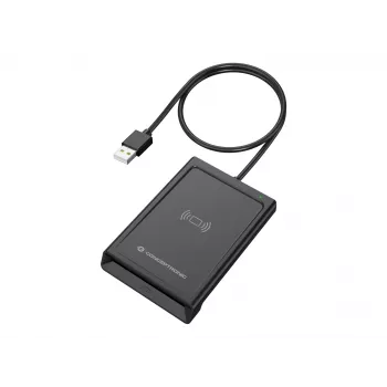 Conceptronic BIAN11B Dviejų sąsajų išmaniųjų kortelių skaitytuvas, USB 2.0, NFC, 1 m, juodas, 100 g