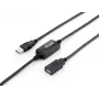 Equip USB 2.0 Type A aktyvus ilginimo laidas vyriškas į moterišką, 10 m