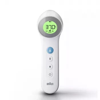 Skaitmeninis kaktos termometras BRAUN BNT400 – belietis matavimas, 34–43°C, 0,1°C tikslumas, baltas