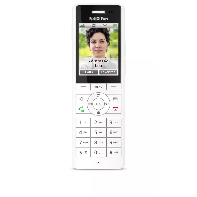 DECT belaidis ragelis FRITZ X6 baltas International – garsiakalbis, atsakiklis, 100 įrašų telefonų knyga