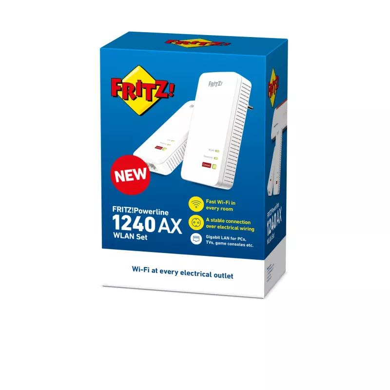 FRITZ!Powerline 1240 AX rinkinys 1200 Mbit/s Ethernet LAN Wi-Fi 6 Baltas 2 vnt.