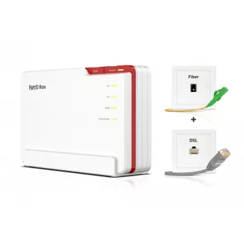 Belaidis maršrutizatorius FRITZ! 5690 Pro International, triju dažnių juostų (2,4 GHz / 5 GHz / 6 GHz), Wi‑Fi 7, 2,5 Gigabit Ethernet, SFP, USB, baltas