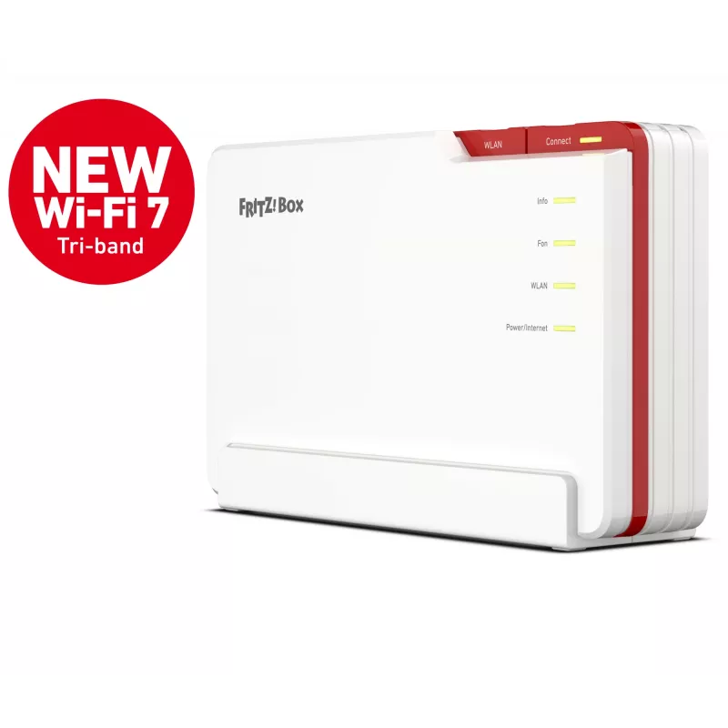 Belaidis maršrutizatorius FRITZ! 5690 Pro International, triju dažnių juostų (2,4 GHz / 5 GHz / 6 GHz), Wi‑Fi 7, 2,5 Gigabit Ethernet, SFP, USB, baltas