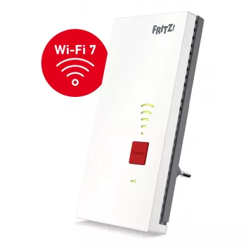 Wi-Fi stiprintuvas AVM FRITZ!Repeater 2700 (dviguba juosta, Wi‑Fi 7 802.11be, 6500 Mbit/s, 2,5 GbE, vidinės antenos)