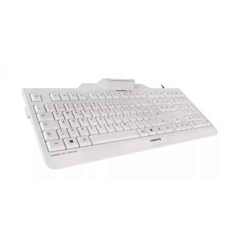 CHERRY KC 1000 SC klaviatūra su kortelių skaitytuvu, USB, AZERTY, balta
