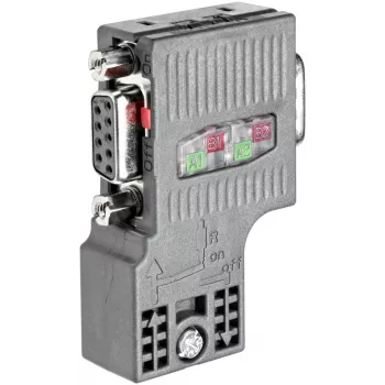 Siemens 6ES7972-0BB52-0XA0 PROFIBUS jungtis su programavimo prievadu, 90°