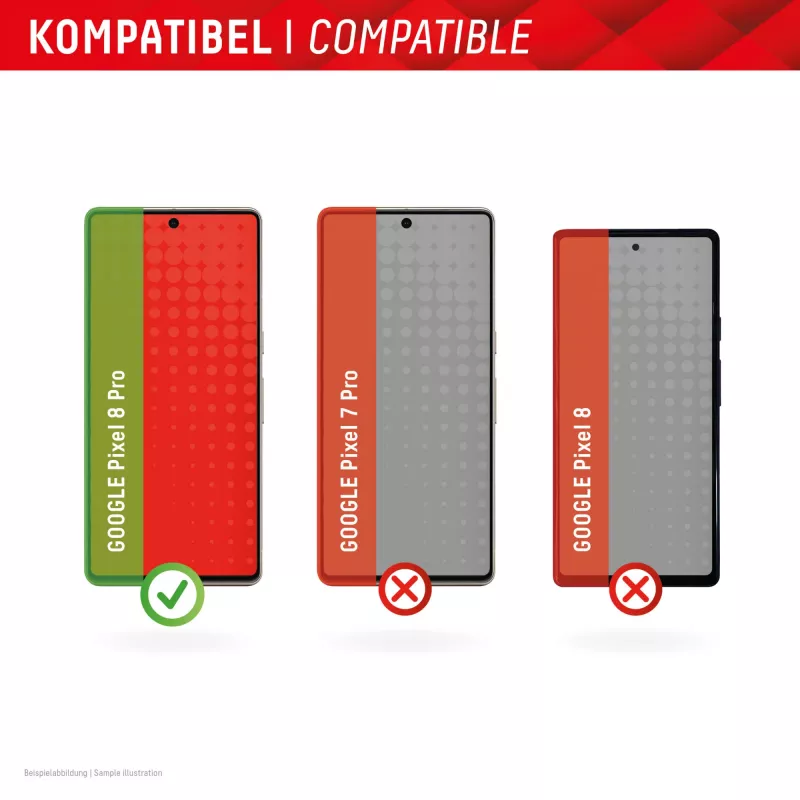 Displex apsauginis stiklas Google Pixel 8 Pro su dėklu, Eco montavimo rėmelis, atsparus įbrėžimams
