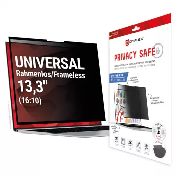 Displex PRIVACY SAFE 2 krypčių nuimamas privatumo filtras, skirtas 13,3 colių nešiojamiesiems kompiuteriams (16:10)