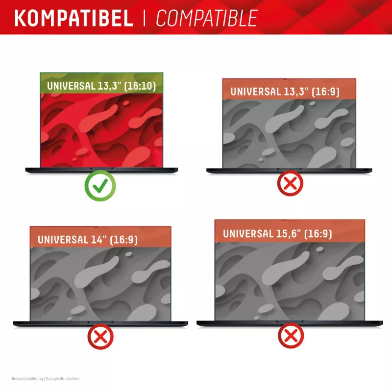 Displex PRIVACY SAFE 2 krypčių nuimamas privatumo filtras, skirtas 13,3 colių nešiojamiesiems kompiuteriams (16:10)