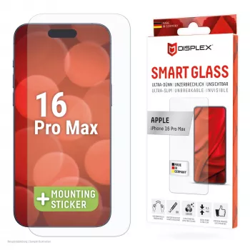 Displex Smart Glass (9H) Apple iPhone 16 Pro Max, tvirtas stiklas su EASY-ON® lipdukais