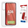 Grūdinto stiklo apsauga + dėklas Samsung Galaxy A36, e.v.i., Eco montavimo rėmelis, atspari įbrėžimams, permatoma