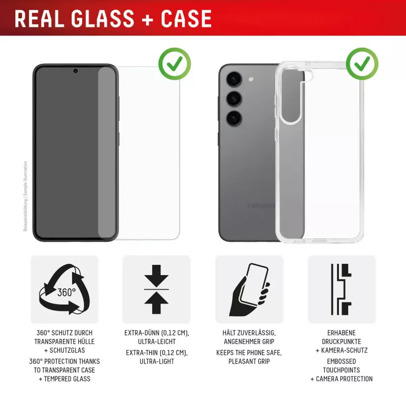 Grūdinto stiklo apsauga + dėklas Samsung Galaxy A36, e.v.i., Eco montavimo rėmelis, atspari įbrėžimams, permatoma