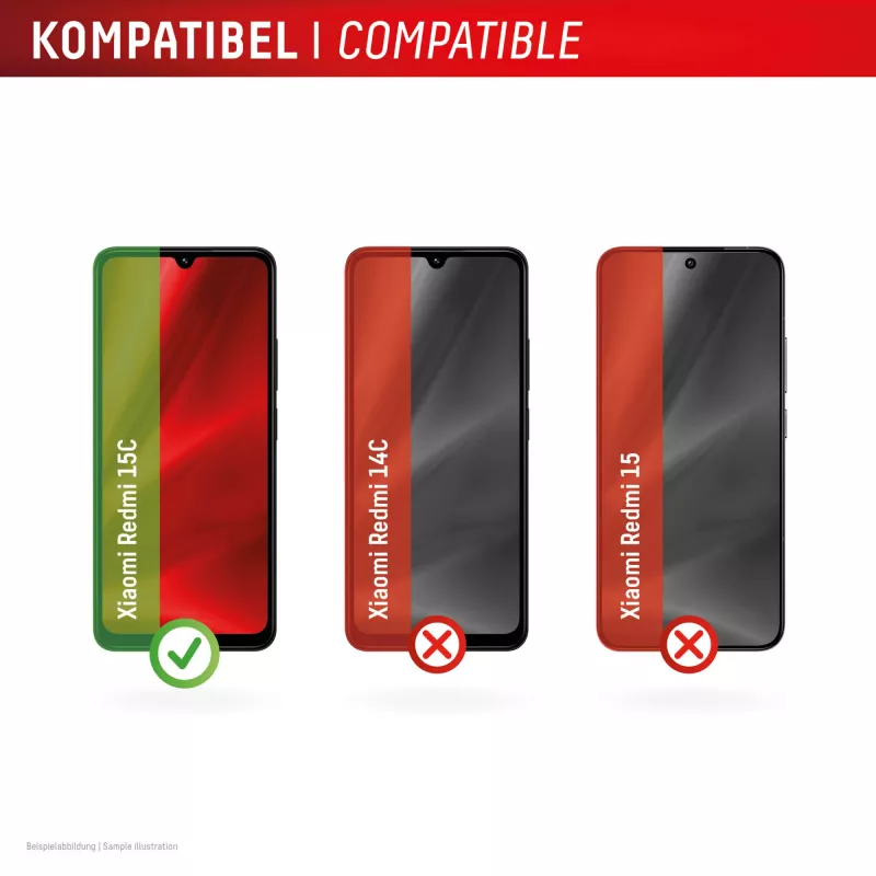 e.v.i. DISPLEX Smart Glass apsauginis stiklas, skirtas Xiaomi Redmi 15C (modelis 02198)