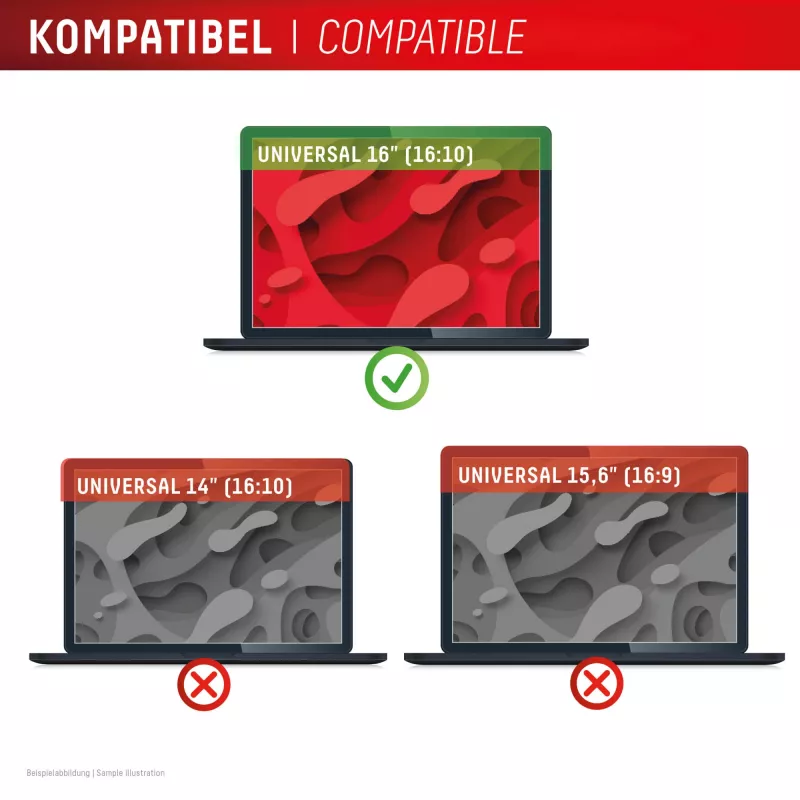 Privatumo filtras e.v.i. Displex PRIVACY SAFE magnetinis 2 krypčių 16 colių (16:10) nešiojamam kompiuteriui, berėmis, blizgus/matinis, 3H