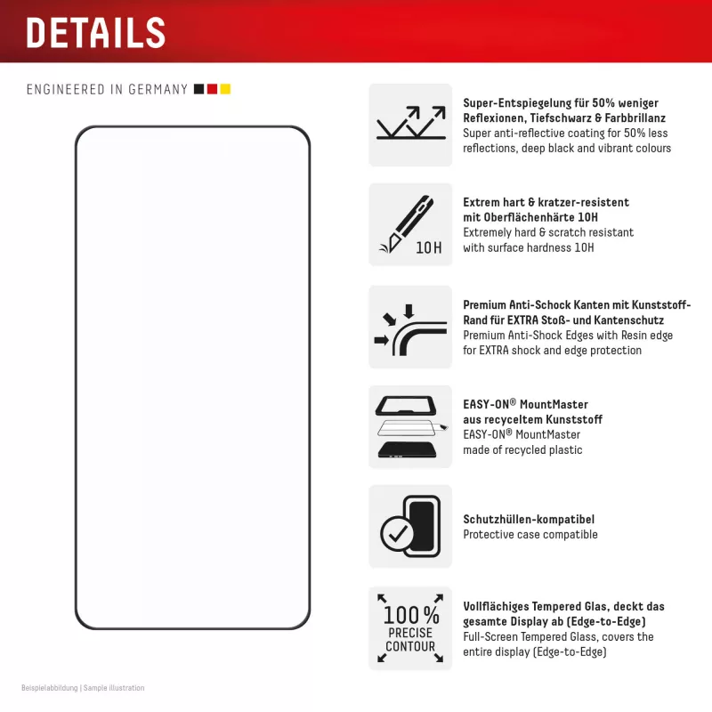 Displex Premium apsauginis stiklas Samsung S26 Ultra (Full Cover, 10H)