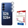 Apsauginis stiklas fotoaparatų lęšiams Samsung Galaxy S26 / S26+ e.v.i., grūdintas 10H, DLC, vieno žiedo, greitas montavimas, permatomas