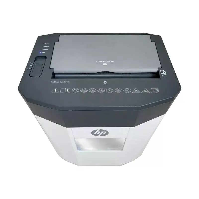 Popieriaus smulkintuvas HP OneShred Auto 80CC, kryžminis pjovimas, 68 dB, 22 cm, baltas