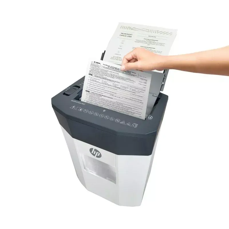 Popieriaus smulkintuvas HP OneShred Auto 80CC, kryžminis pjovimas, 68 dB, 22 cm, baltas