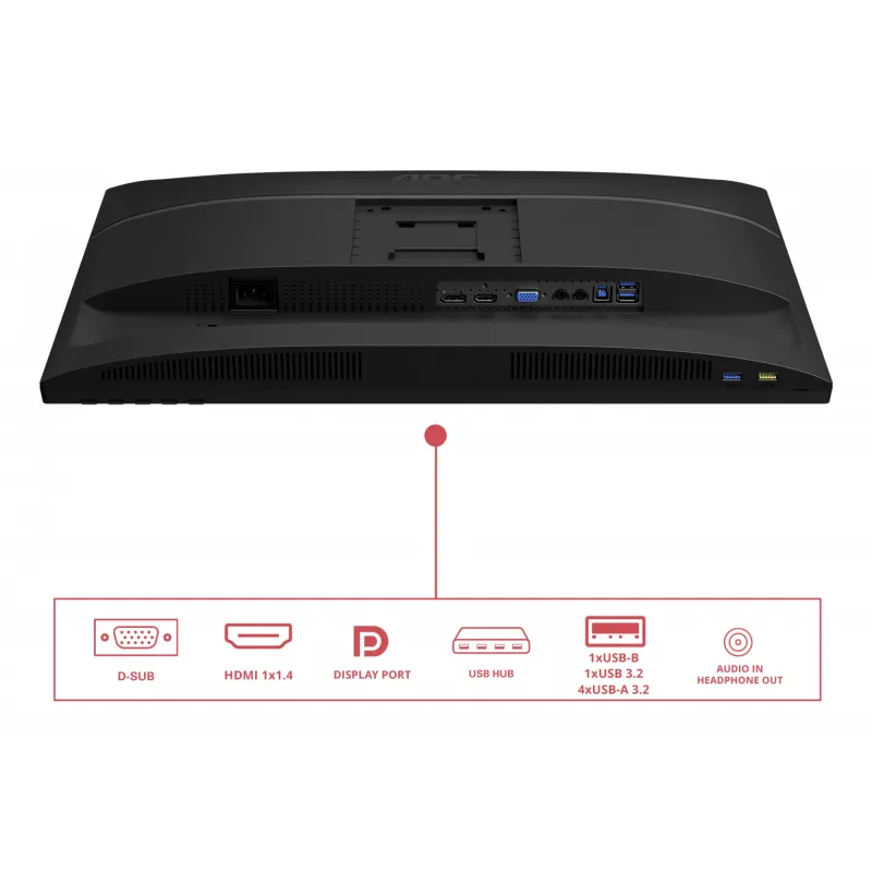 AOC E4 X24E4U monitorius 61 cm (24 col.) 1920 x 1200 pikselių Full HD LED juodas