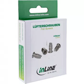 Varžtai ventiliatoriams InLine 5,0×10,0 mm nikeliuoti, 4 vnt. pakuotė
