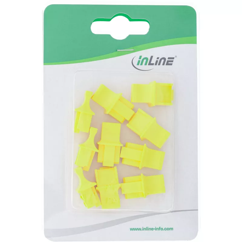 InLine dulkių dangtelis RJ45 lizdui, geltonas, 10 vnt.