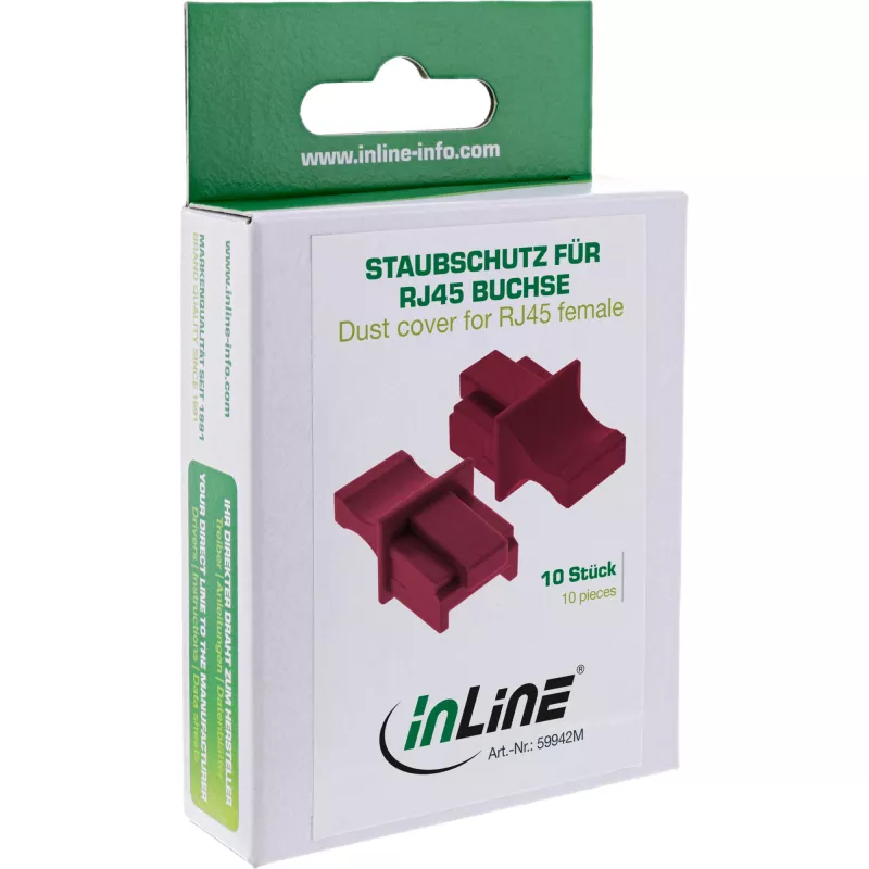 InLine Dangtelis RJ45 lizdui, tamsiai raudonas, 10 vnt.
