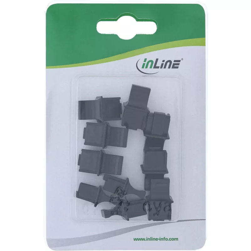 Dulkių dangtelis RJ45 lizdui InLine 59942C juodas 10vnt
