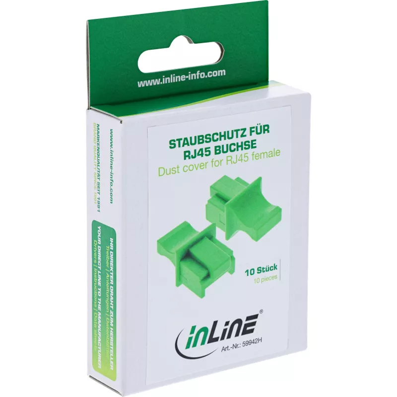 InLine Dulkėms atsparus RJ45 kištukinis dangtelis, žalias, 10 vnt.