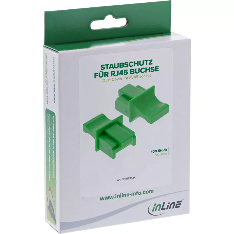InLine Dust Cover RJ45 lizdui, žalias, 100 vnt.