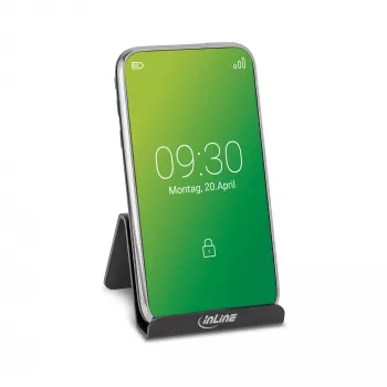 InLine stovas išmaniesiems telefonams ir mobiliesiems telefonams ant stalo, pasyvus laikiklis, juodas