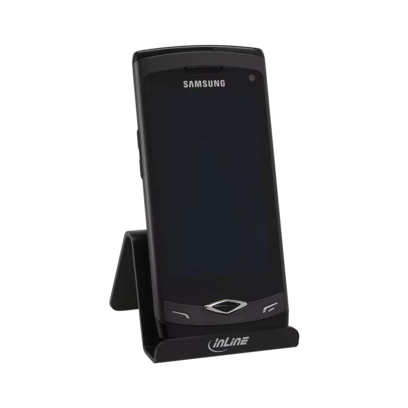 InLine stovas išmaniesiems telefonams ir mobiliesiems telefonams ant stalo, pasyvus laikiklis, juodas