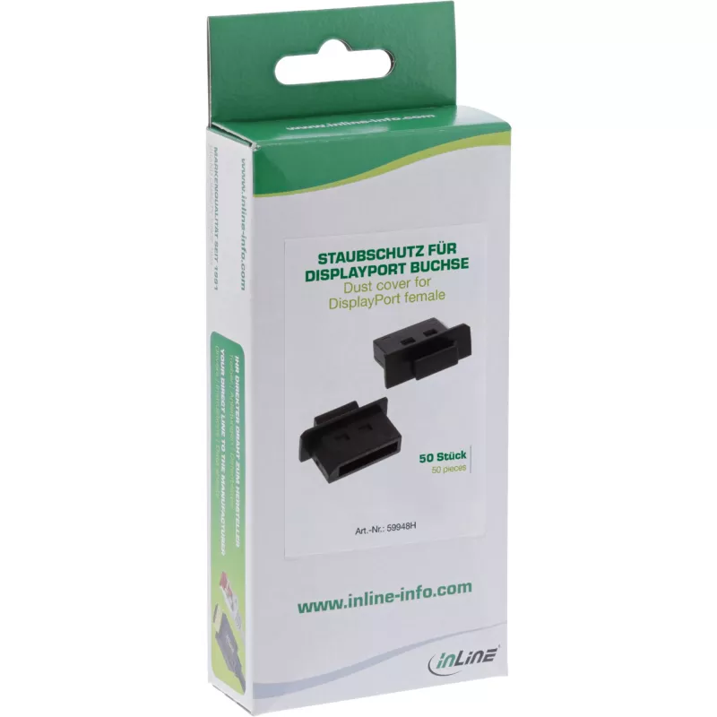 InLine Dulkėms atsparus kištukas DisplayPort lizdui, juodas, 50 vnt.