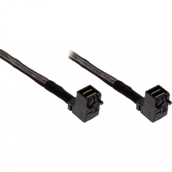 Mini SAS HD kabelis InLine SFF-8643 į SFF-8643, abipus kampuotas, Sideband, 1 m