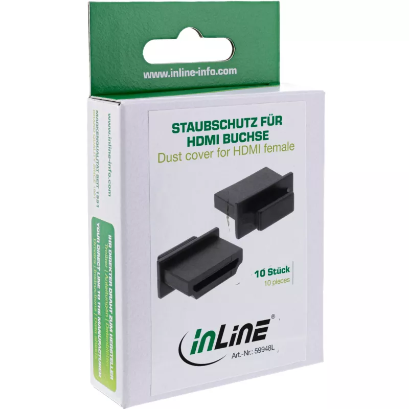 InLine dulkių dangtelis HDMI moteriškam lizdui juodas 10 vnt.