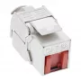 InLine RJ45 Keystone Snap-In modulis Cat.6a, su dulkių dangteliu, raudonas