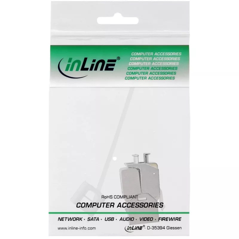 InLine RJ45 Keystone Snap-In modulis Cat.6a, su dulkių dangteliu, raudonas