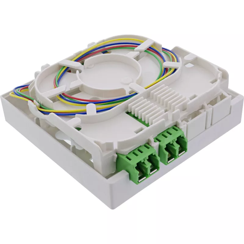 InLine FTTH prijungimo dėžutė su paruoštu 4x LC/APC 9/125µm 10m kabeliu