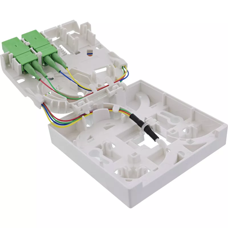 InLine FTTH prijungimo dėžutė su paruoštu 4x LC/APC 9/125µm 10m kabeliu