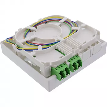 InLine FTTH prijungimo dėžutė su jau sumontuotu 4x LC/APC 9/125µm 50m kabeliu