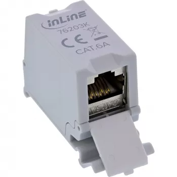 InLine 76203K Cat.6A dviguba jungtis su įžeminimo spyruokle