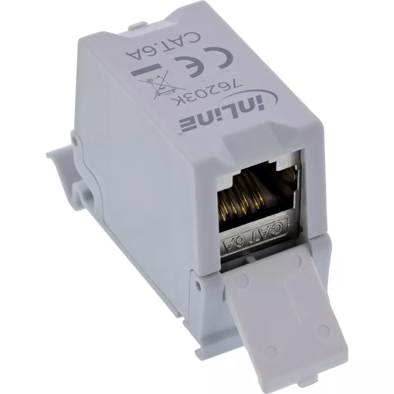 InLine 76203K Cat.6A dviguba jungtis su įžeminimo spyruokle