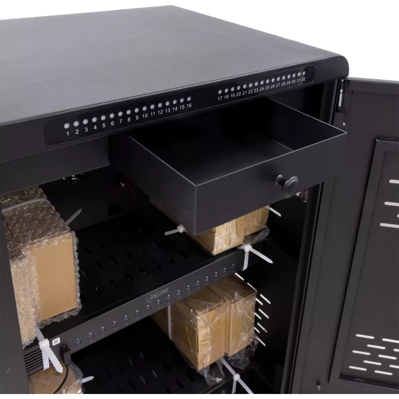 InLine 31516E įkrovimo stotelė-organizatorius, laisvai pastatoma, plieninė, juoda