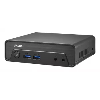Shuttle Nano PC NE1010XA, Intel N100, 8GB DDR4, 250GB M.2, 1x HDMI, 1x DP, 6x USB, 1x LAN, be ventiliatoriaus, 24/7 nuolatinis darbas, su VESA