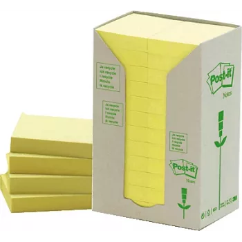 Lipnūs lapeliai Post-IT 38 x 51 mm, geltoni – 24 pakuotės × 100 lapelių