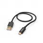 Hama Fabric USB kabelis USB 2.0 1,5 m USB A Micro-USB B juodas