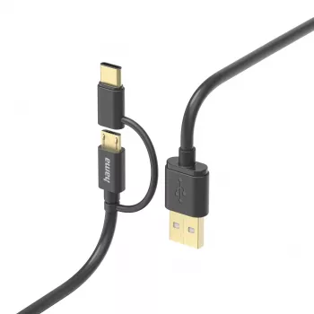 Hama 00201533 USB kabelis USB 2.0 1 m USB A Micro-USB B juodas